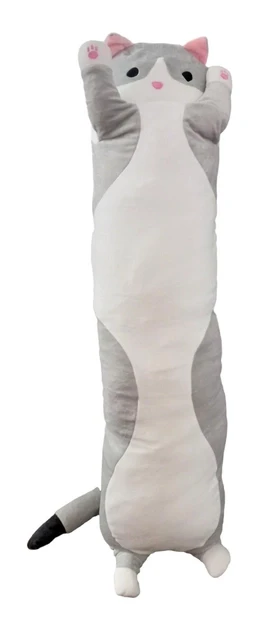 М'яка іграшка-подушка Кіт 110 см Сірий