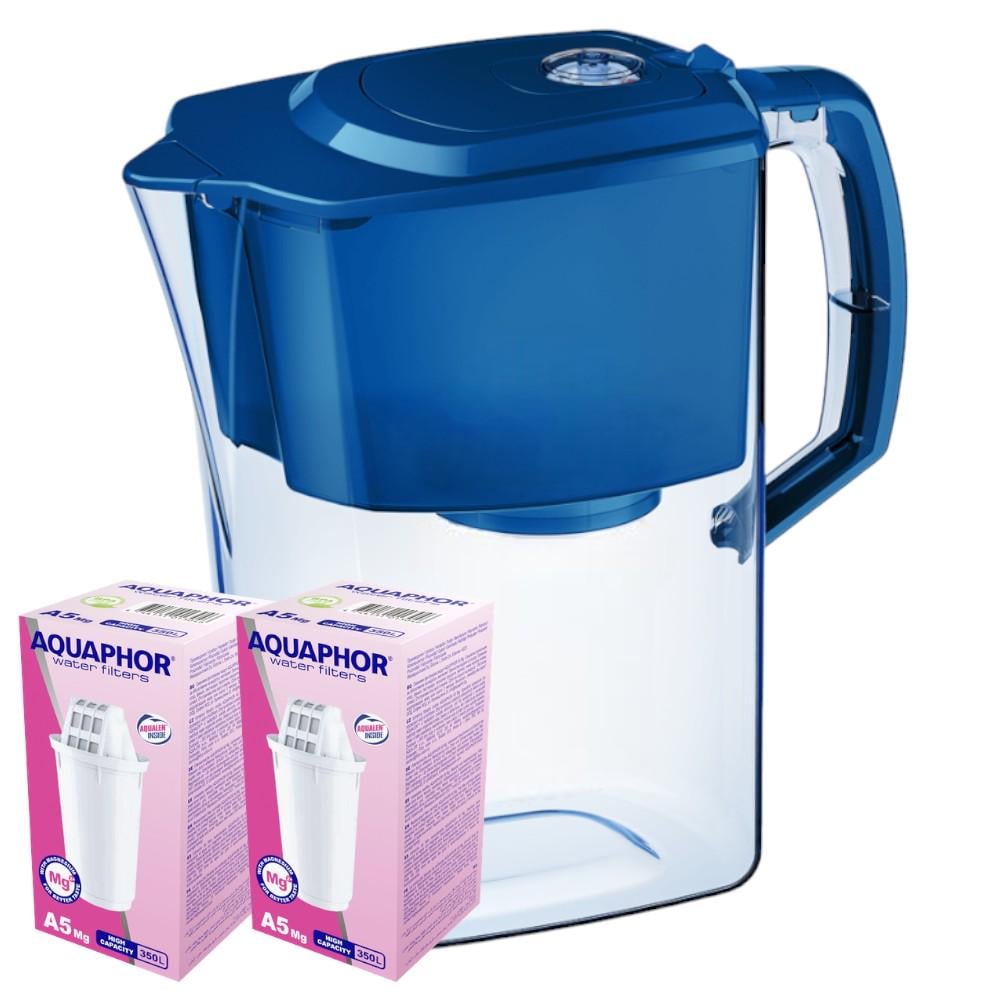 Фильтр-кувшин Аквафор Атлант с двумя модулями А5Mg Синий