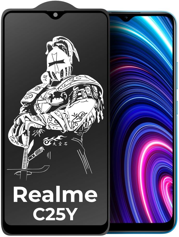 Защитное стекло King Fire для Realme C25Y Full Glue Black (24861)