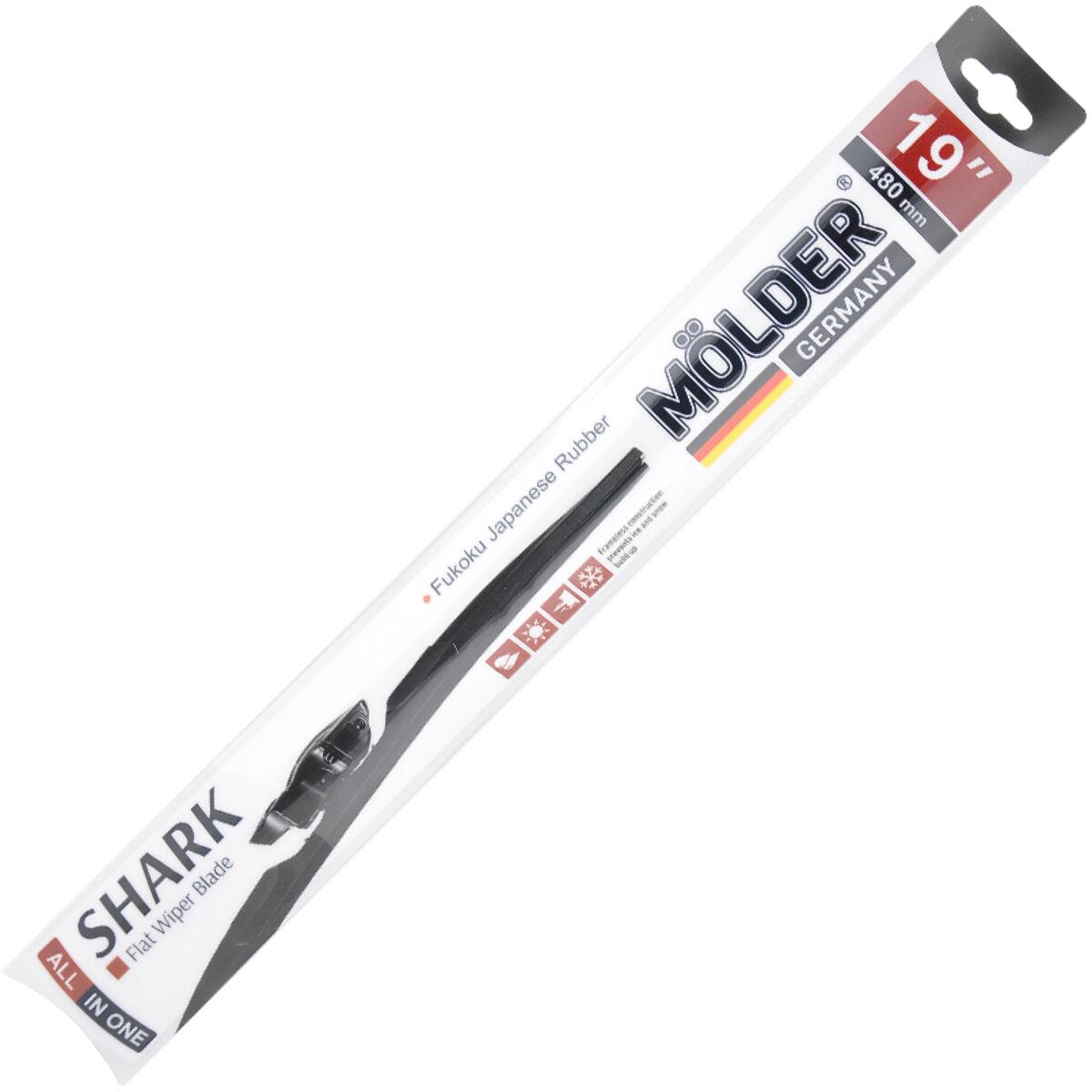 Щетка стеклоочистителя бескаркасная Molder Shark 19/480 мм (3342)