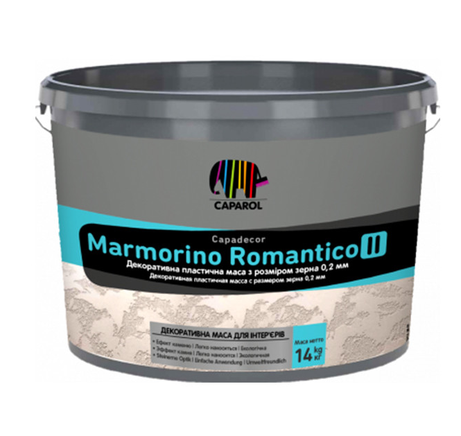 Шпаклівка декоративна акрилова інтер'єрна Caparol Marmorino Romantico II 14 кг Білий