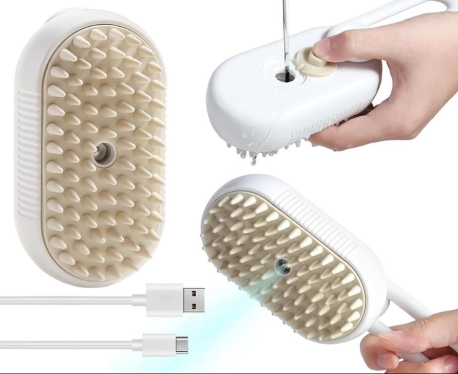 Щітка парова Pet Spray Brush 3в1 USB для вичісування тварин з ручкою (Pet 889) - фото 3