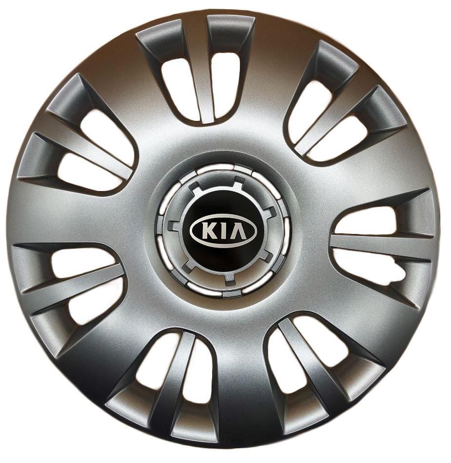 Колпаки SJS 312 з логотипом KIA R15 4 шт. Серебристый (2654558042)