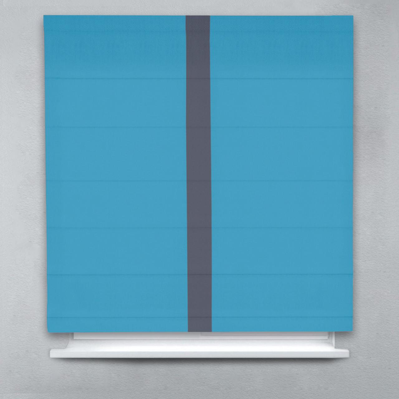 Римская штора Блэкаут Перфект с кантом по центру 80х170 см Морской/Графитовый