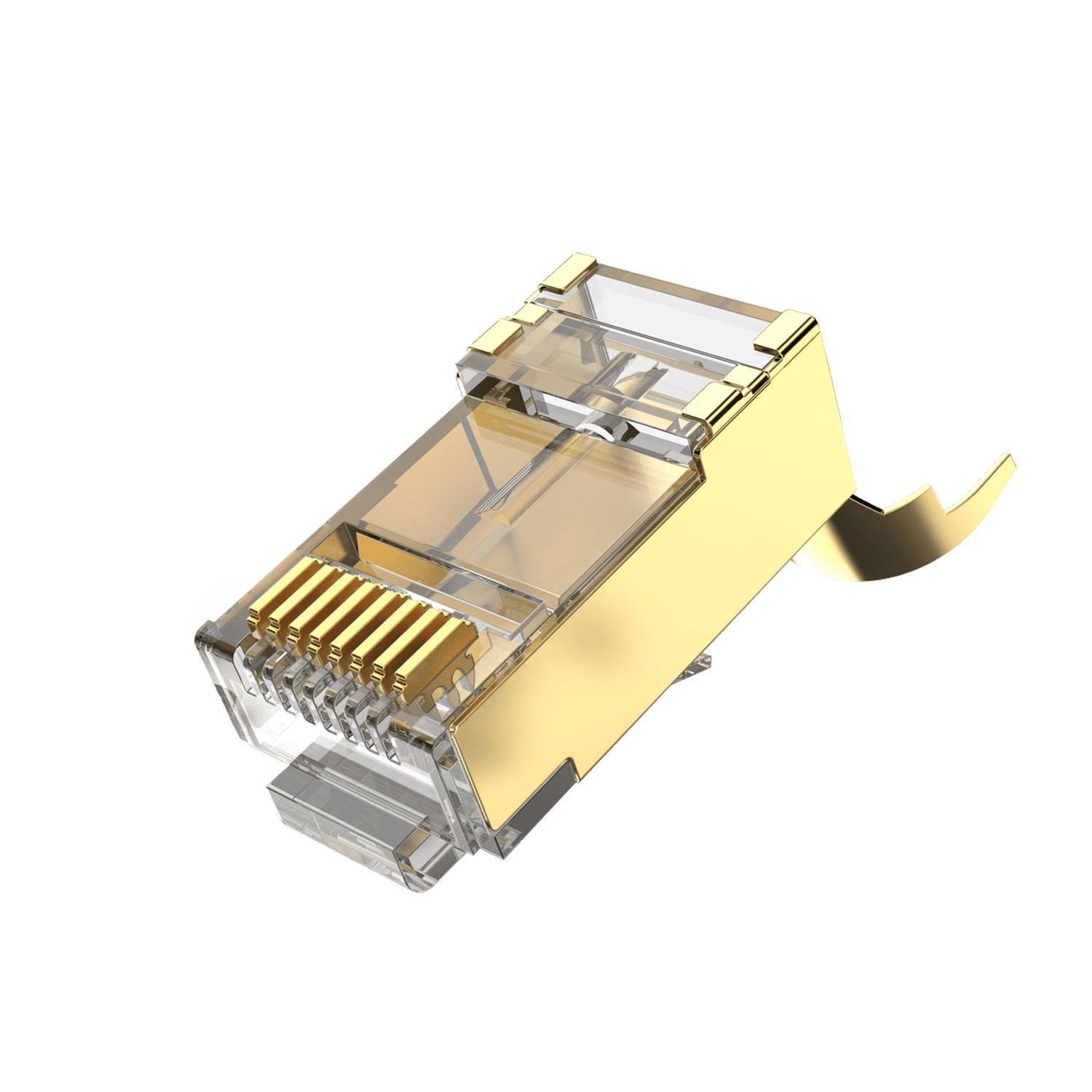 Интернет-соединители Vention Cat.8 FTP 40 Гбит/с 2000 МГц разъем RJ45 LAN RJ 45 Ethernet экранированный позолоченный (IDHR0-10)