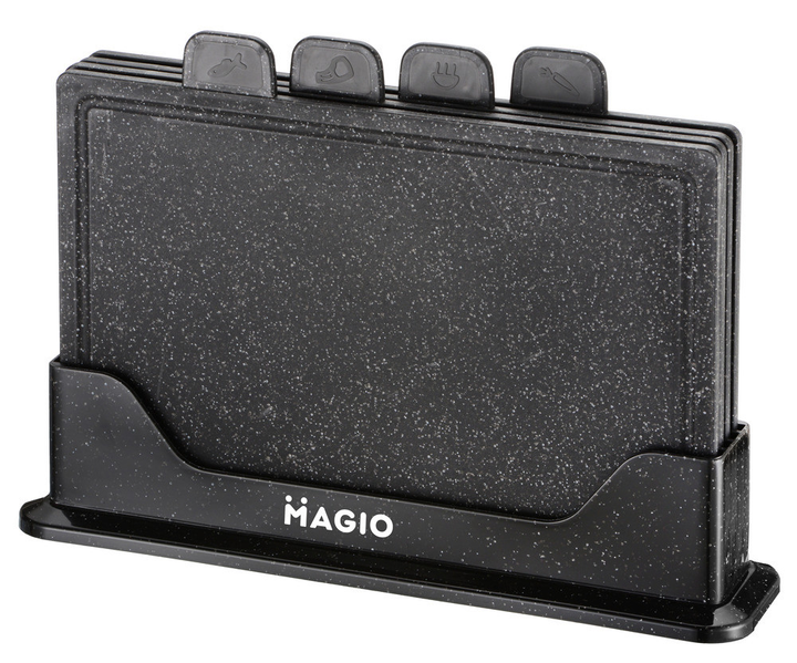 Набір кухонних дошок Magio MG-1255B на підставці 5 предметів Чорний (2772961223)