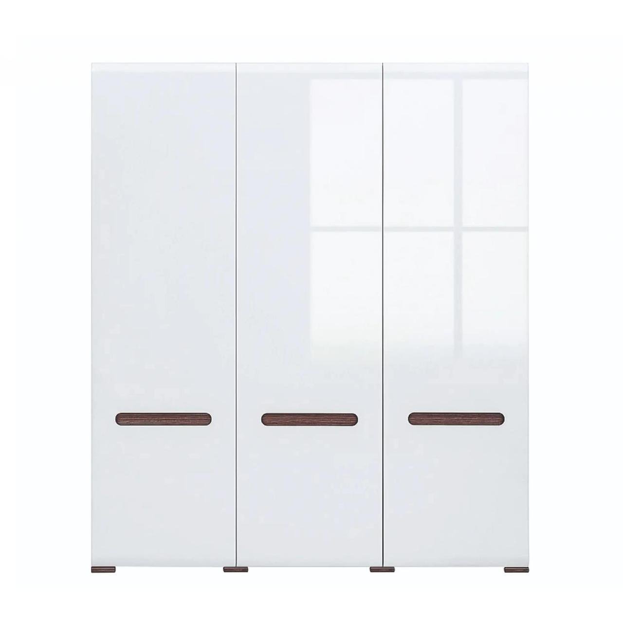 Шкаф трехдверный в спальню ВМК БРВ Ацтека SZF3D/21/18 Белый/Белый глянец (GRB-1657)