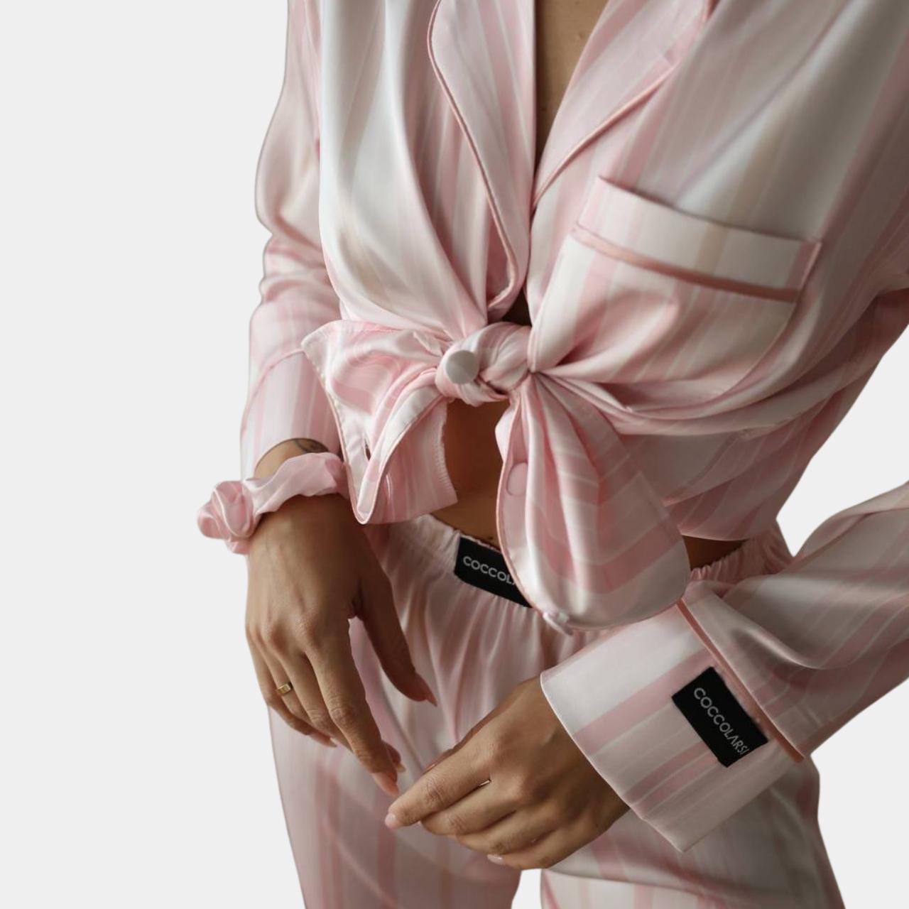 Піжама жіноча сатинова у смужку M Біло-рожевий (№1269) - фото 4 Піжама жіноча сатинова у смужку M Біло-рожевий (№1269) - фото 4