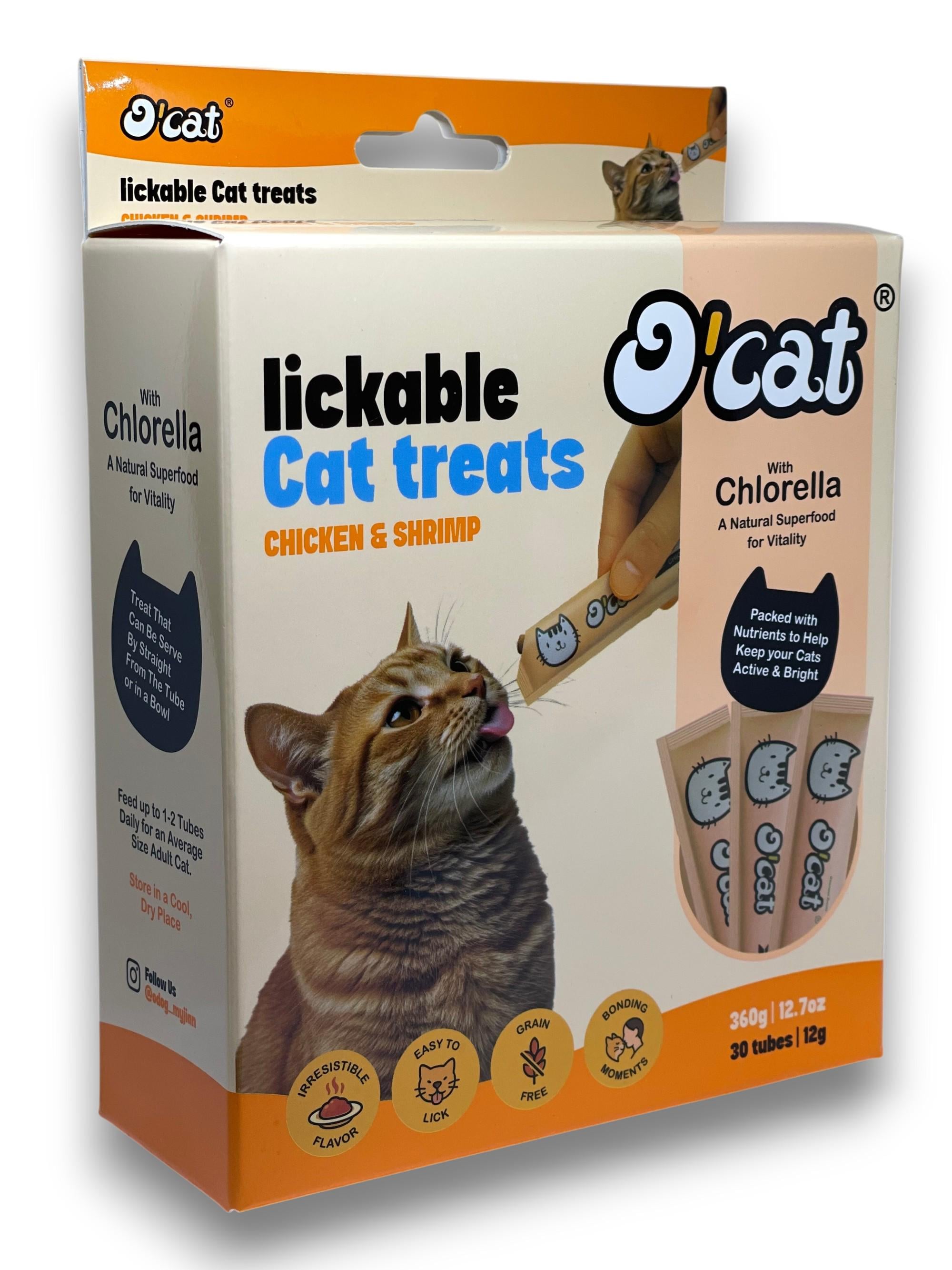 Ласощі для котів O'cat Lickable Cat Treats Chicken & Shrimp Курка та Креветка 30 шт. х 12 г 360 г (9192)