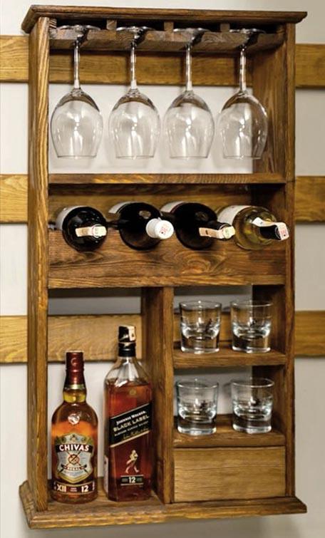 Полка для вина настенная из дерева Джосен Тектона (ПНК-027424)