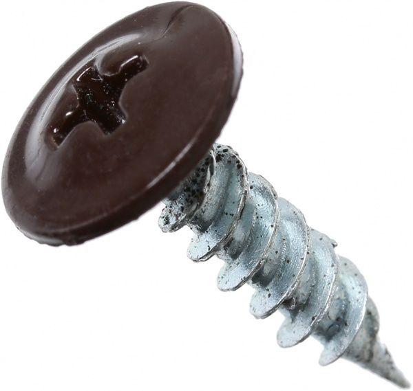 Саморез с пресшайбой острый 4.2x19 мм RAL 8017 100 шт.