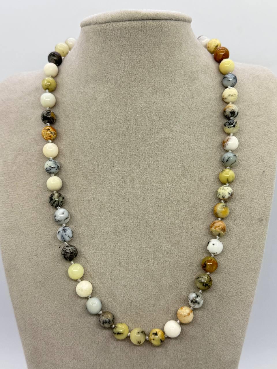 Бусы из яшмового отопления 8 мм 45 см Комбинированный (12570)