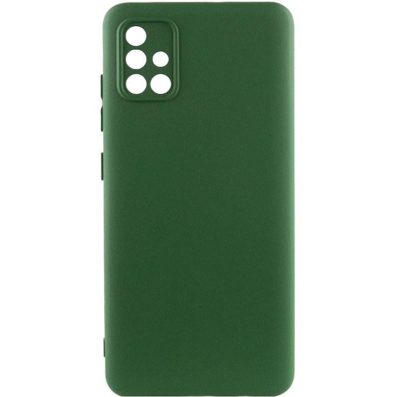 Противоударный чехол TPU GETMAN Liquid Silk Full Camera для Samsung Galaxy A51 Зеленый / Dark green