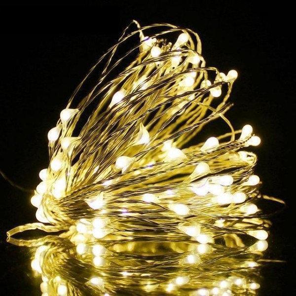 Гирлянда Роса на батарейках 100LED 3хАА R6 10 м Теплый белый (1509651674)