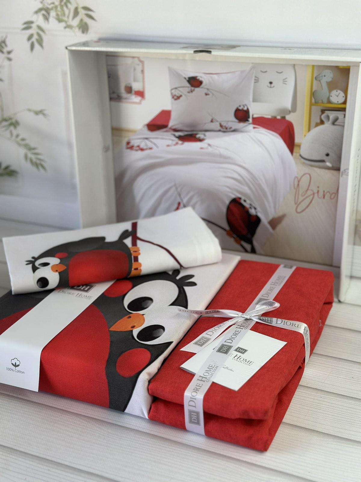 Комплект постільної білизни дитячий Limasso ранфорс Червоний з білим (2674295487)