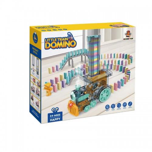 Паровоз Little train domino с автоматической выкладкой домино Зеленый (2018 A)