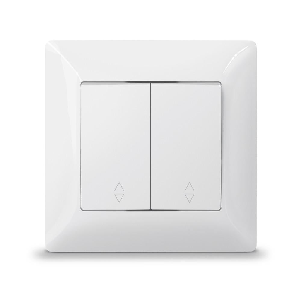 Вимикач TITANUM STANDARD двоклавішний прохідний, білий TF-ST-SW2P-W