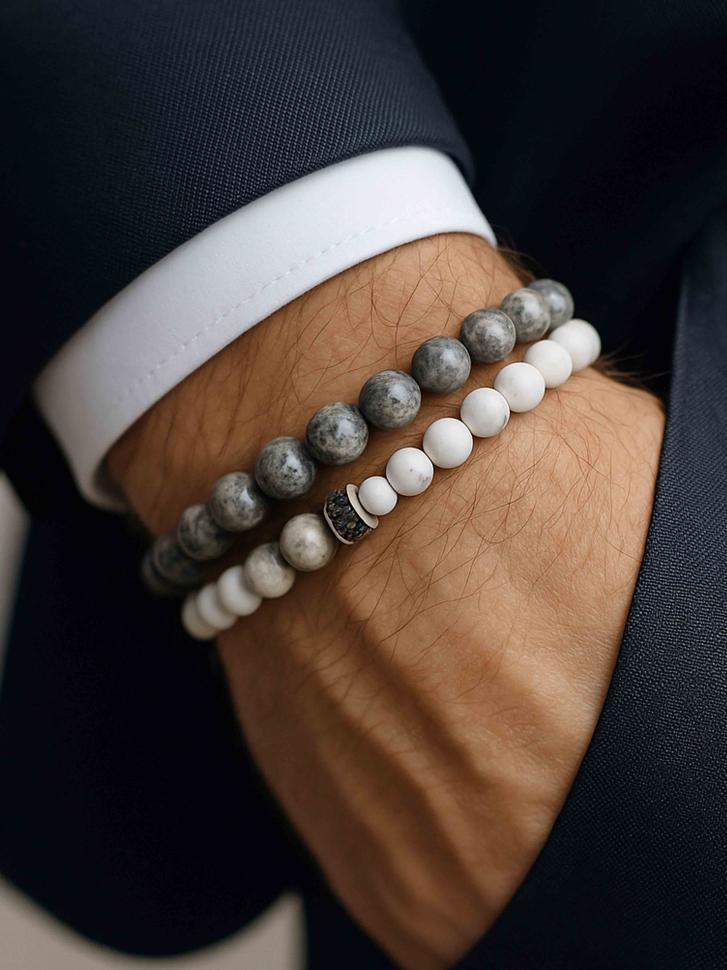 Стильный браслет из камня для мужчин 4530