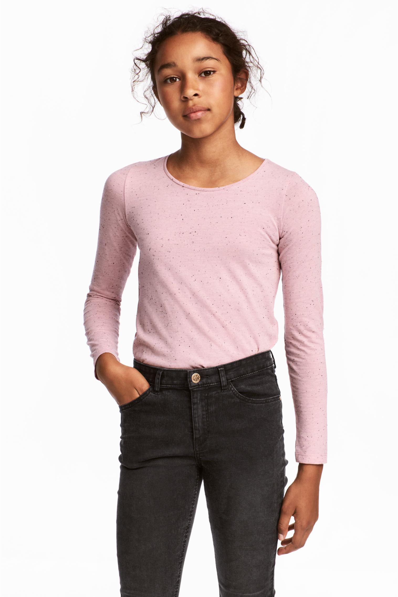 Лонгслив H&M 170 см Розовый мергель (2849856)