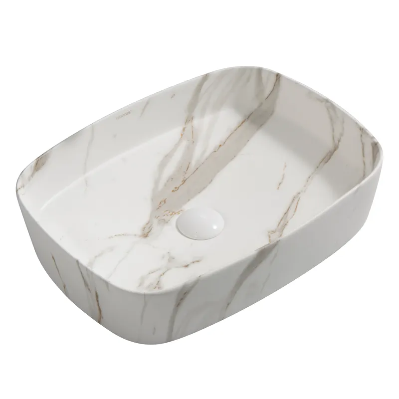 Раковина накладна MIXXUS Premium BEVEL-0102 MARBLE 495х370х135 мм (MP6519)