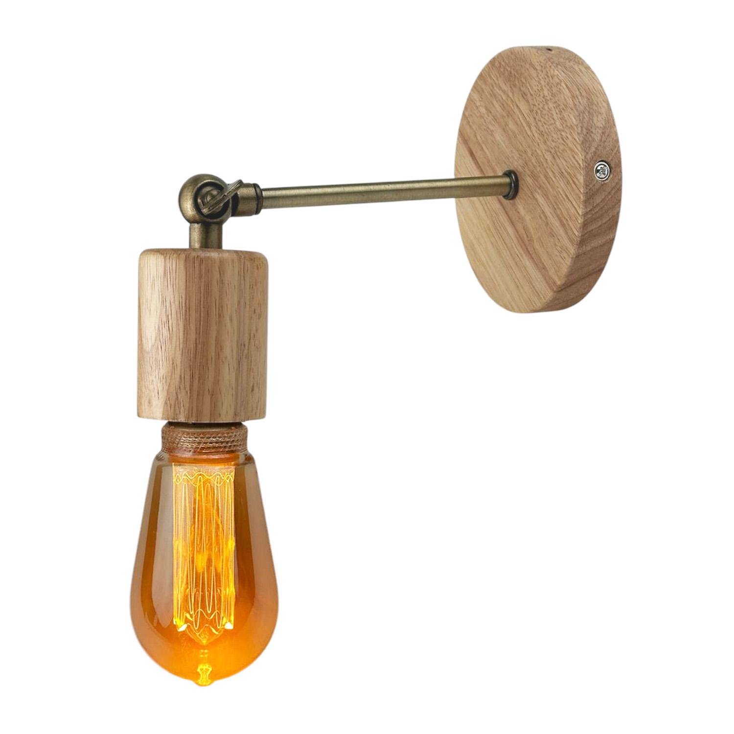 Бра с поворотным шарниром Ember Wood деревянным патроном и потолочным креплением (53424)