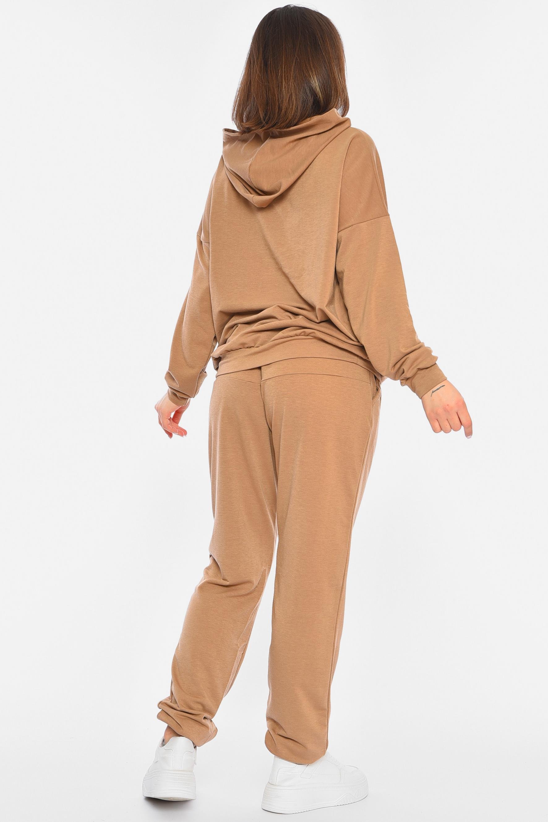 Спортивний костюм жіночий р. 50 однотонний Бежевий (192750) - фото 3