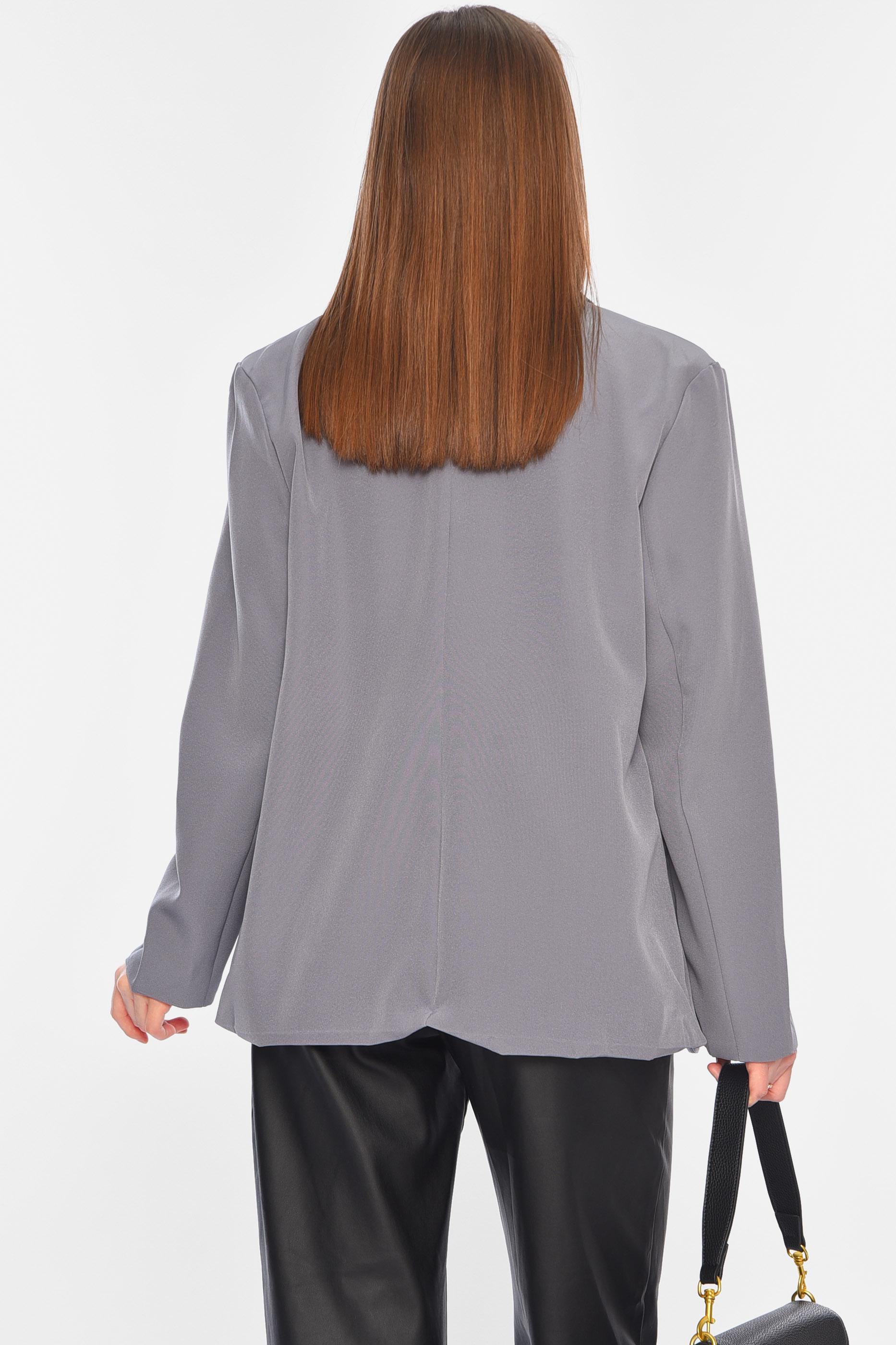 Пиджак женский однотонный р. 48-50 Серый (196836) - фото 3