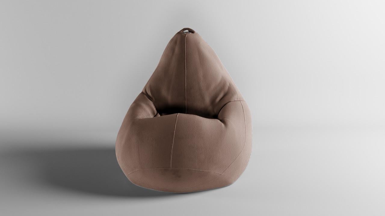 Бескаркасное кресло-мешок SkyPuff MEGA Груша Велюр Energy XXXL 160х120 см Beige (160067)