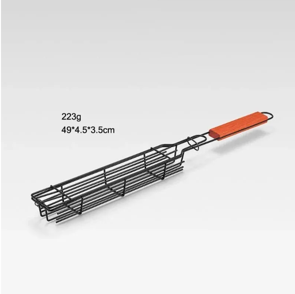 Решітка для гриля з деревяною ручкою 49×4,5×3,5 см (21539157) - фото 2