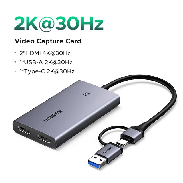 Переходник USB-A/C на HDMI Ugreen /форматы YUY2/MJPEG Grey (99287) - фото 7