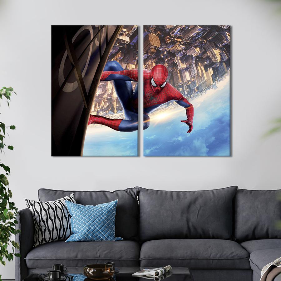 Настенный декор диптих картина на холсте для интерьера Супергерой Spider-Man 111x81 см (766-2)