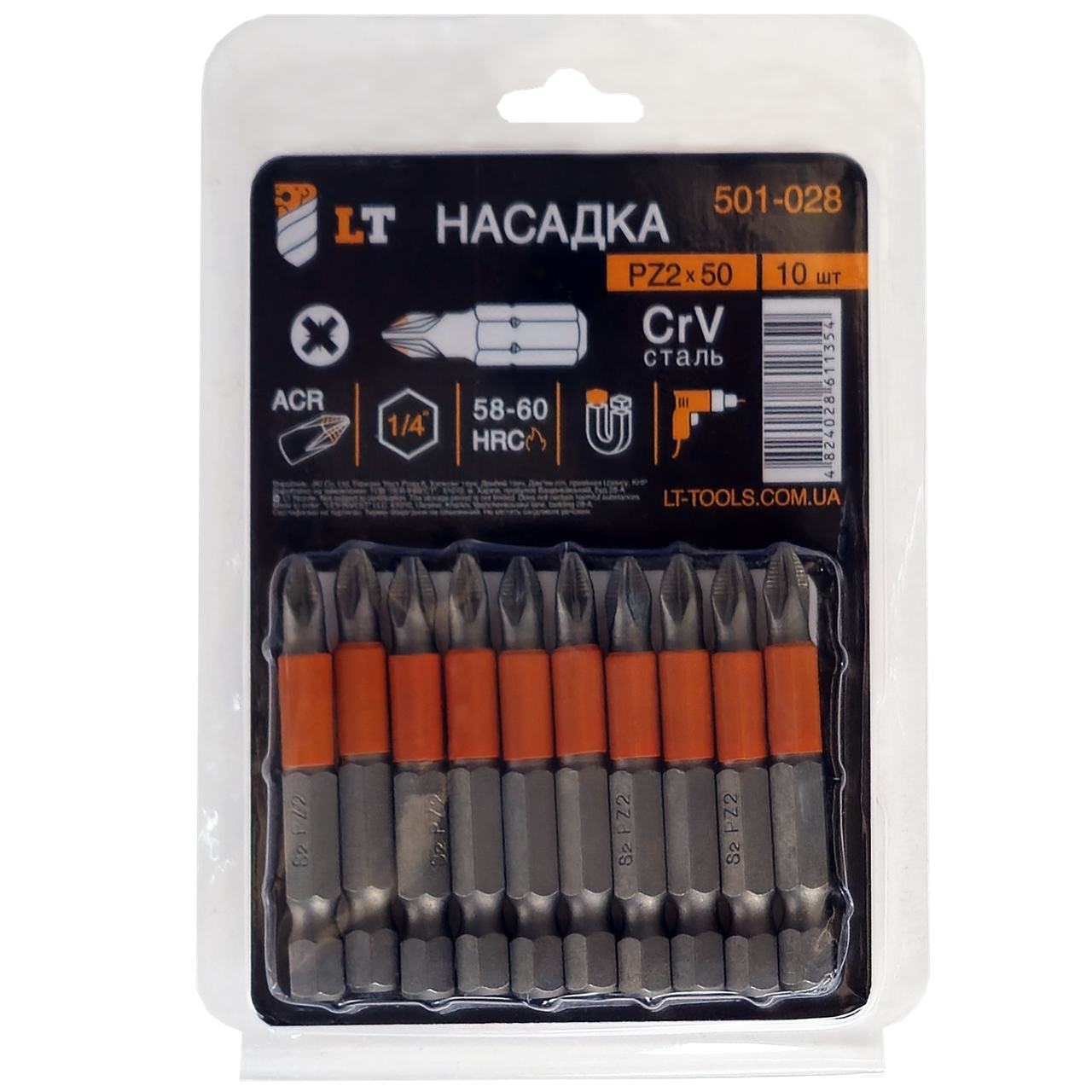 Биты LT-tools CrV PZ2х50 мм 10 шт. (51524)