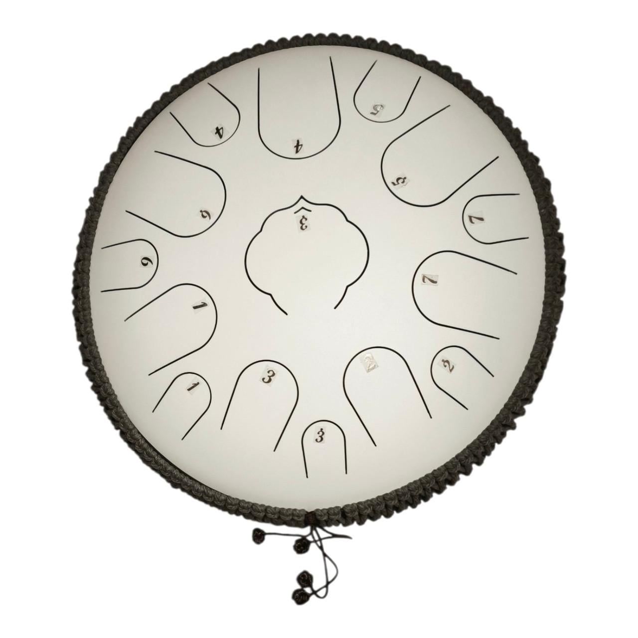 Глюкофон tongue drum 15 нот 35 см Белый (35446441)
