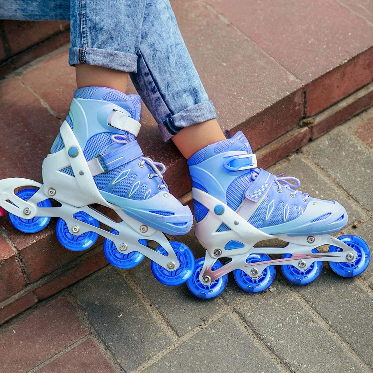 Колесо для самоката/роликів підшипники ABES-7 зі світлом 64 мм Синій - фото 4 Колесо для самоката/роликів підшипники ABES-7 зі світлом 64 мм Синій - фото 4