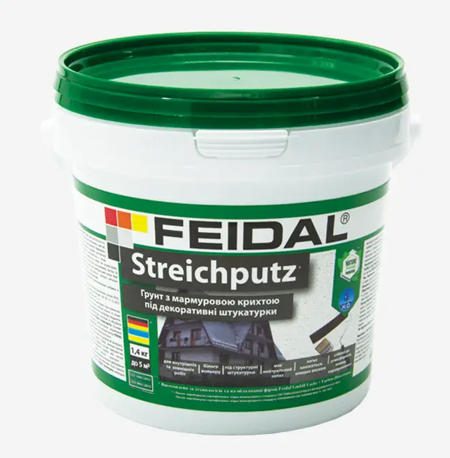 Грунт с мраморной крошкой Feidal Streichputz под декоративную штукатурку 1,4 кг - фото 1 Грунт с мраморной крошкой Feidal Streichputz под декоративную штукатурку 1,4 кг - фото 1