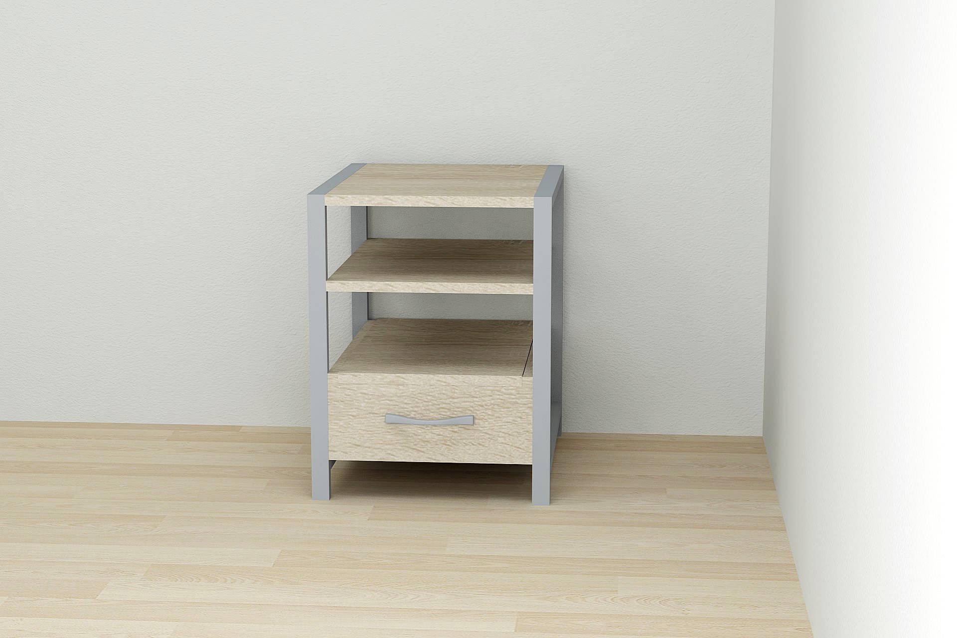 Тумба универсальная Ferrum-decor Вивьен 1/1 ДСП 16 мм 50x41x40 см Серый/Дуб Сонома (FRD-104153)