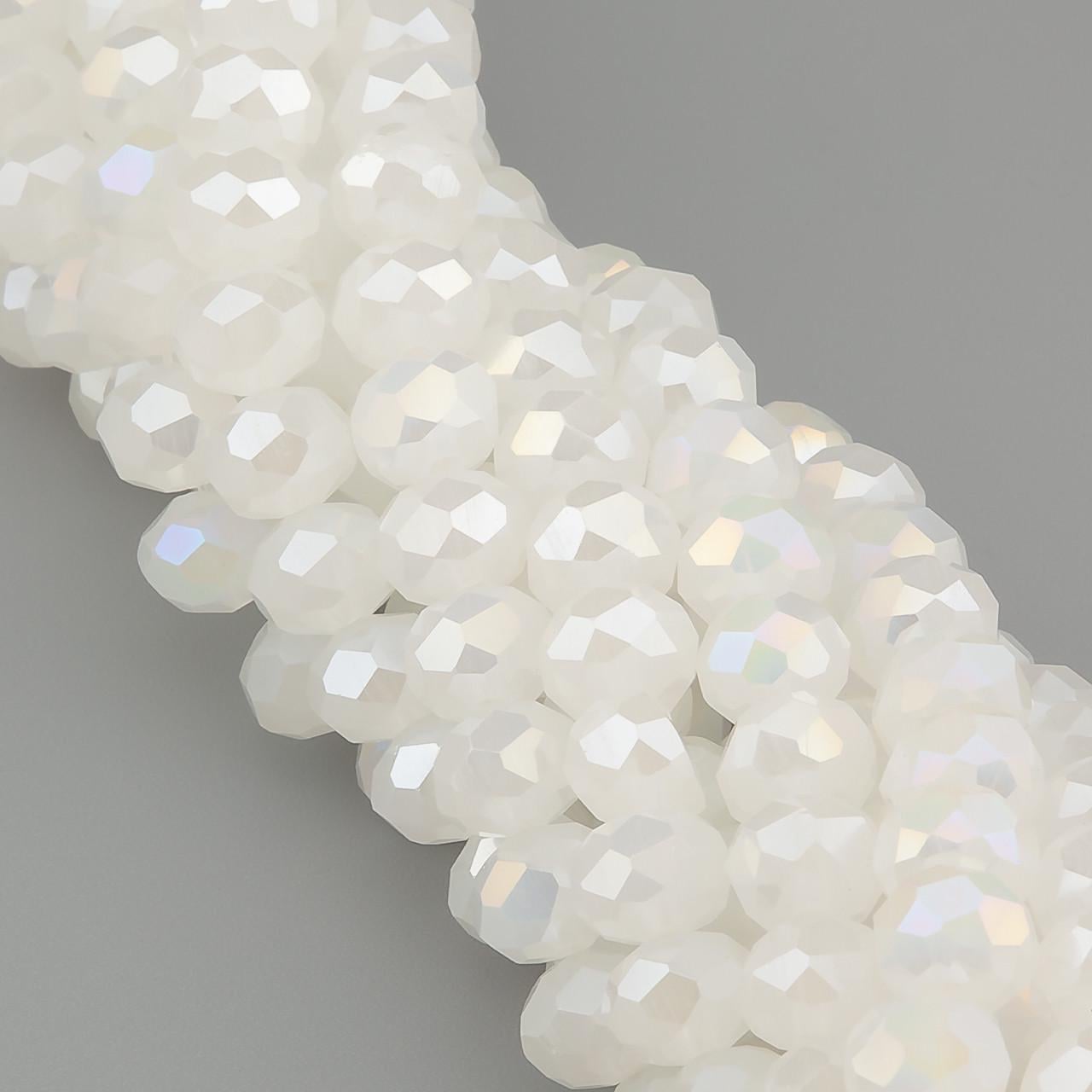 Бусины Swarovski АВ огранки рондель 3х2,5 мм 38 см 160 шт. Молочный (БС2085а81)