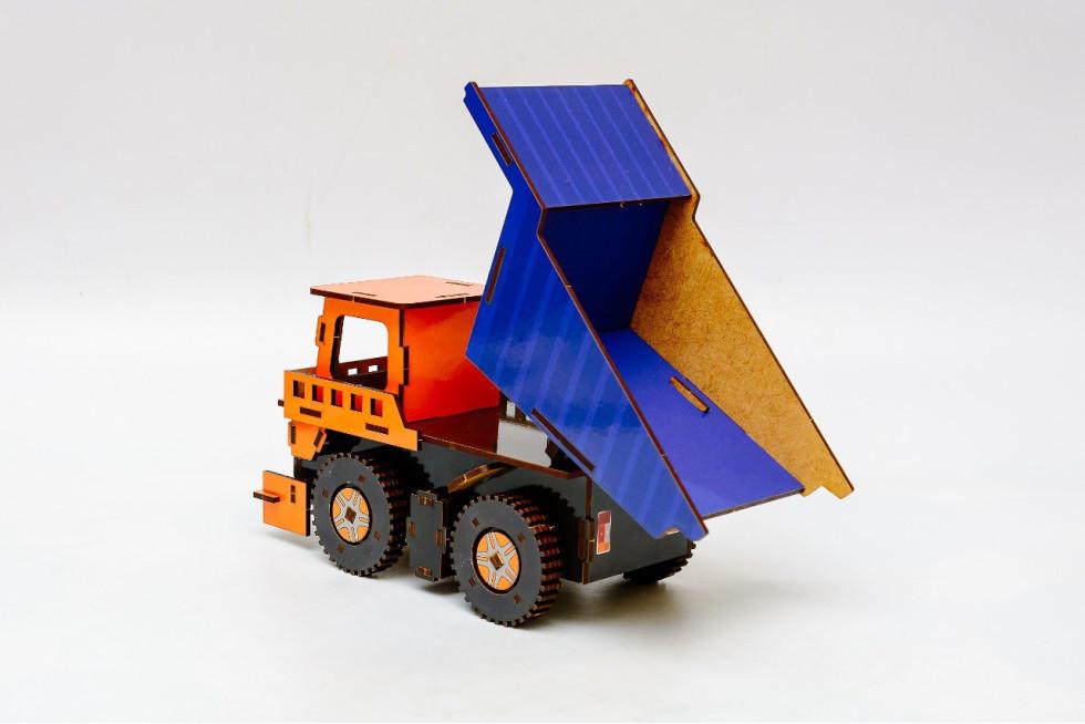 Конструктор з дерева механічний PuzzleOK 3D Самоскид 96 деталей - фото 4 Конструктор з дерева механічний PuzzleOK 3D Самоскид 96 деталей - фото 4