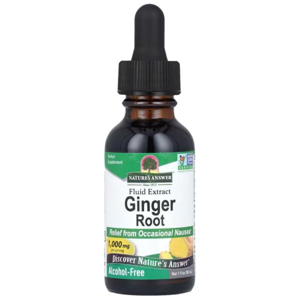 Корень имбиря Nature's Answer Ginger Root/Fluid Extract/Alcohol-Free 1000 мг 30 мл 30 порций (000022179)