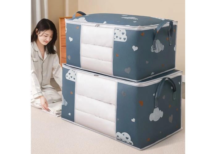 Органайзер для зберігання постільної білизни 2 шт. 50 л та 75 л Синій - фото 2 Органайзер для зберігання постільної білизни 2 шт. 50 л та 75 л Синій - фото 2