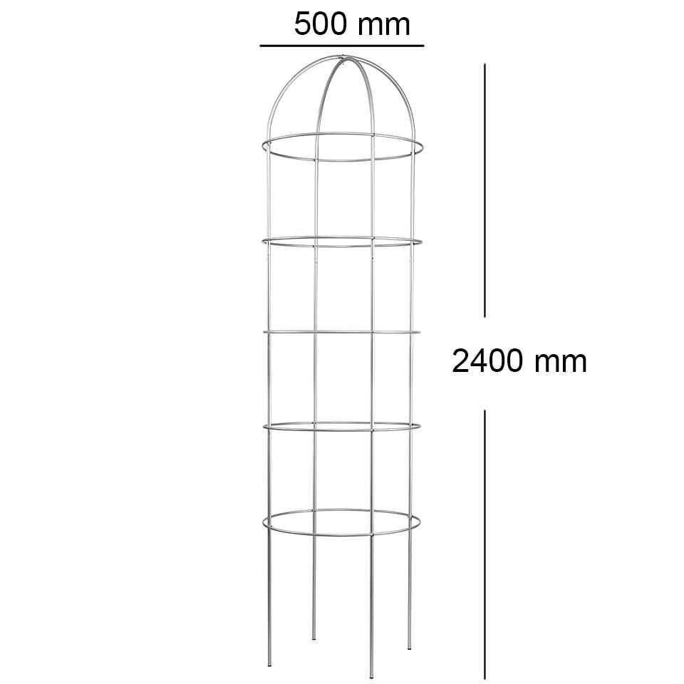 Опора для растений арочно-кольцевая на пять колец 2400х500х500 мм (АКО-D16/D8-2400*500/5) - фото 2 Опора для растений арочно-кольцевая на пять колец 2400х500х500 мм (АКО-D16/D8-2400*500/5) - фото 2