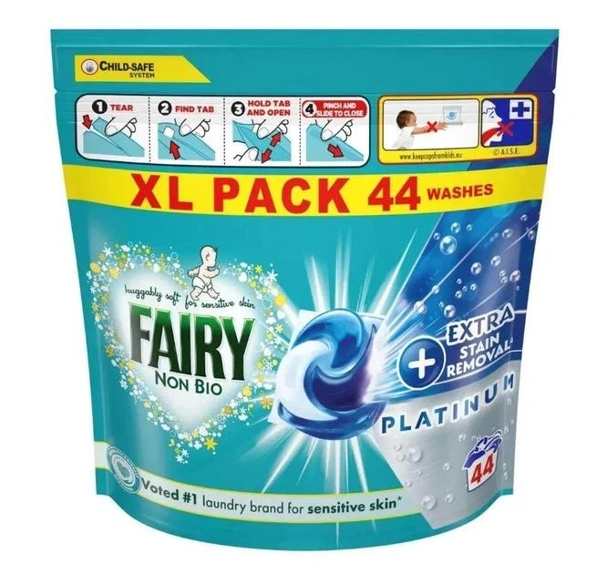 Капсулы для стирки детских вещей Fairy Platinum Non-Bio Extra 44 шт. (38455983)
