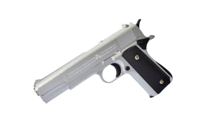 Детский пистолет игрушечный A-Toys металлический на пульках 22 см (1911A)