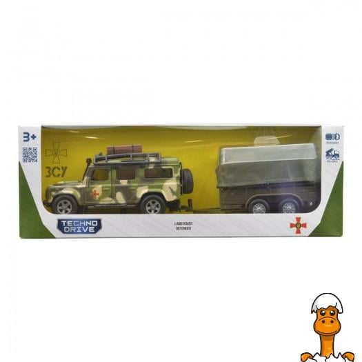 Игровой набор TechnoDrive Land rover defensaer с прицепом 3-10 лет (520027.270) - фото 4