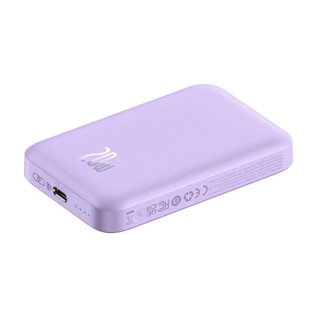 Повербанк Baseus Magnetic Mini 6000 mAh 20 W 2в1 QC3.0+PD3.0 з бездротовою зарядкою Qi 15 W Purple (P10059002513-00) - фото 8