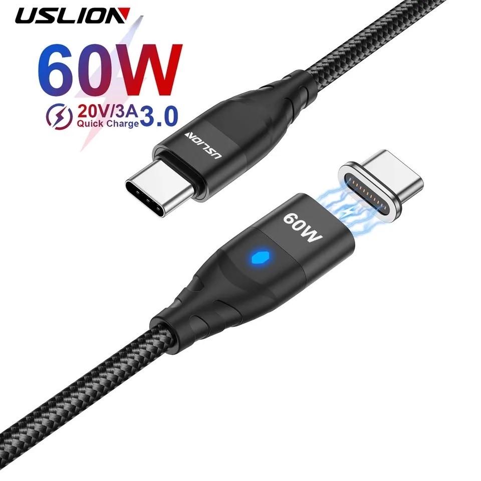 Кабель магнітний Uslion Type-C PD 60w Fast Charge 2 м Black (25397285) - фото 6 Кабель магнітний Uslion Type-C PD 60w Fast Charge 2 м Black (25397285) - фото 6