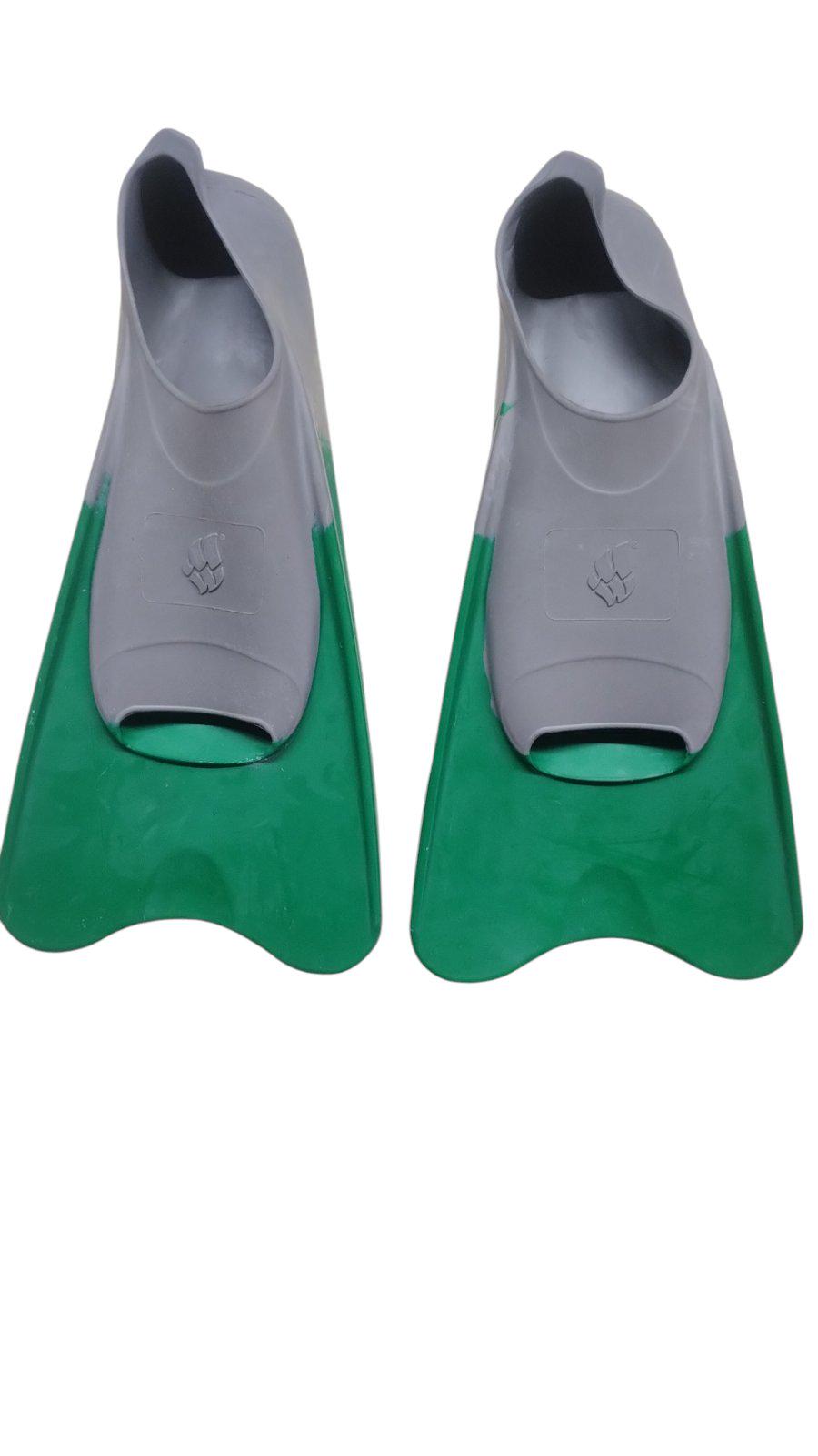 Ласти MadWave M074606812W POOL COLOUR SHORT тренувальні з закритою п'ятою р. 46/48 Зелений/Сірий (6936116102451)