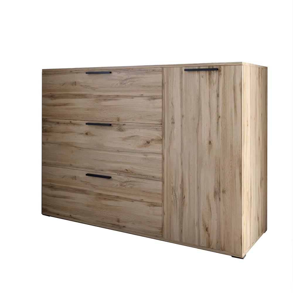 Комод Lion Краш с тремя выдвижными ящиками и закрытыми полками Дуб аппалачи (000-000-2250) - фото 2