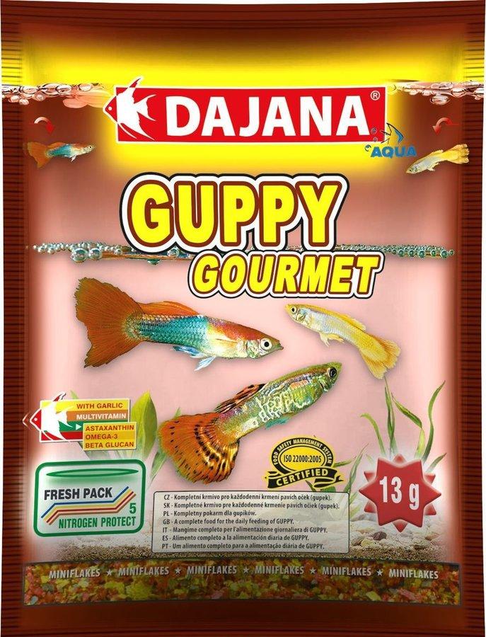 Корм для всіх видів гуппі Dajana GUPPY GOURMET з часником у пластівцях 80 мл/13 г (1221918245)