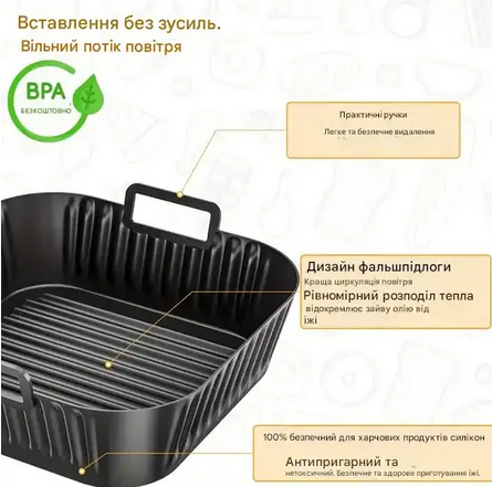 Форма силіконова для аерогрилю ребриста Чорний (REN-1822) - фото 3